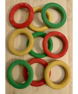 Parrot-Supplies Mixed Coloured Wood Hoops Parrot Toy Making Parts Pack Of 9